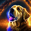 Golden Retriever in the Stars Expressionism